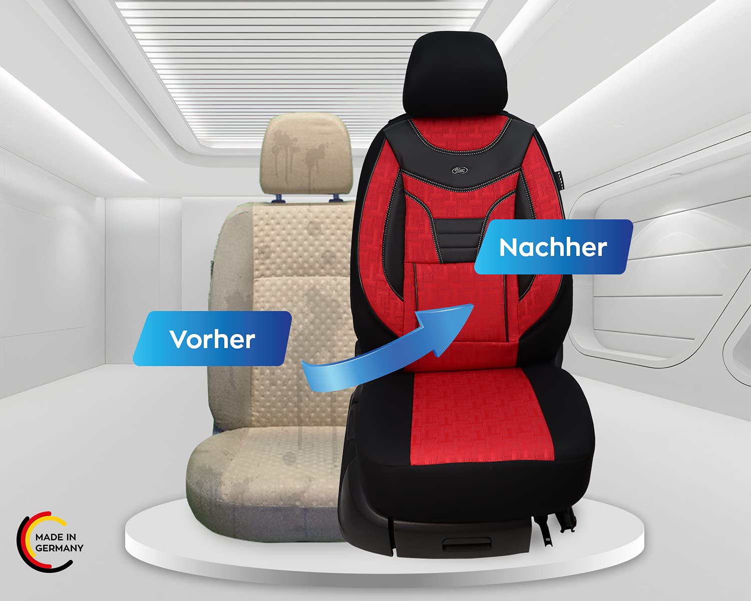 BREMER SITZBEZÜGE Juego de Fundas Protectoras a Medida para Coche compatibles con VW Grand California Conductor y copiloto a Partir de 2019 / Juego de Fundas para Asientos de Coche, 2 Unidades, Color
