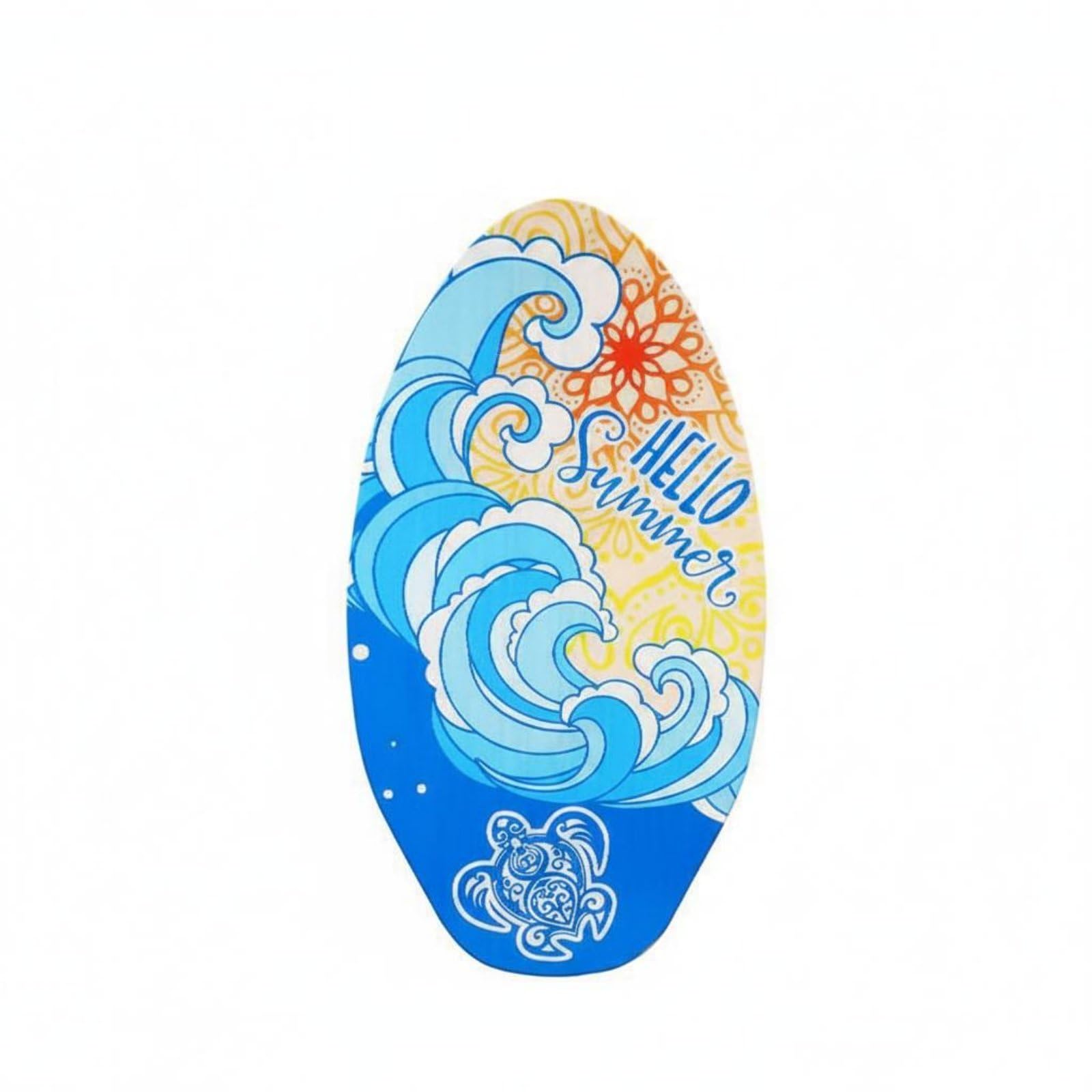 Skimboard Kinder Wellenbrett Strandbrett Poplarholz Oberfläche für Anfänger Freizeit Kinder Und Erwachsene Strandaktivitäten Outdoor-Spiel Training , Sommerwelle , 35 Zoll 89x50x0.7CM
