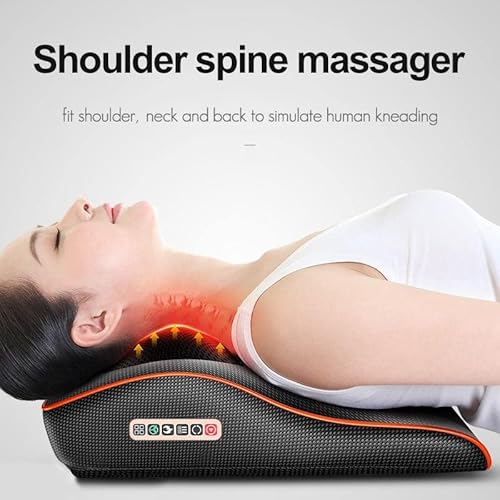 Toshionics Shiatsu Back & Neck Massager Cervical Spine Pillow Massager Neck Massager Pillow Neck Waist Shoulder Lumbar Back Body For Muscle Pain Relief, Chairs and Cars Cushion
