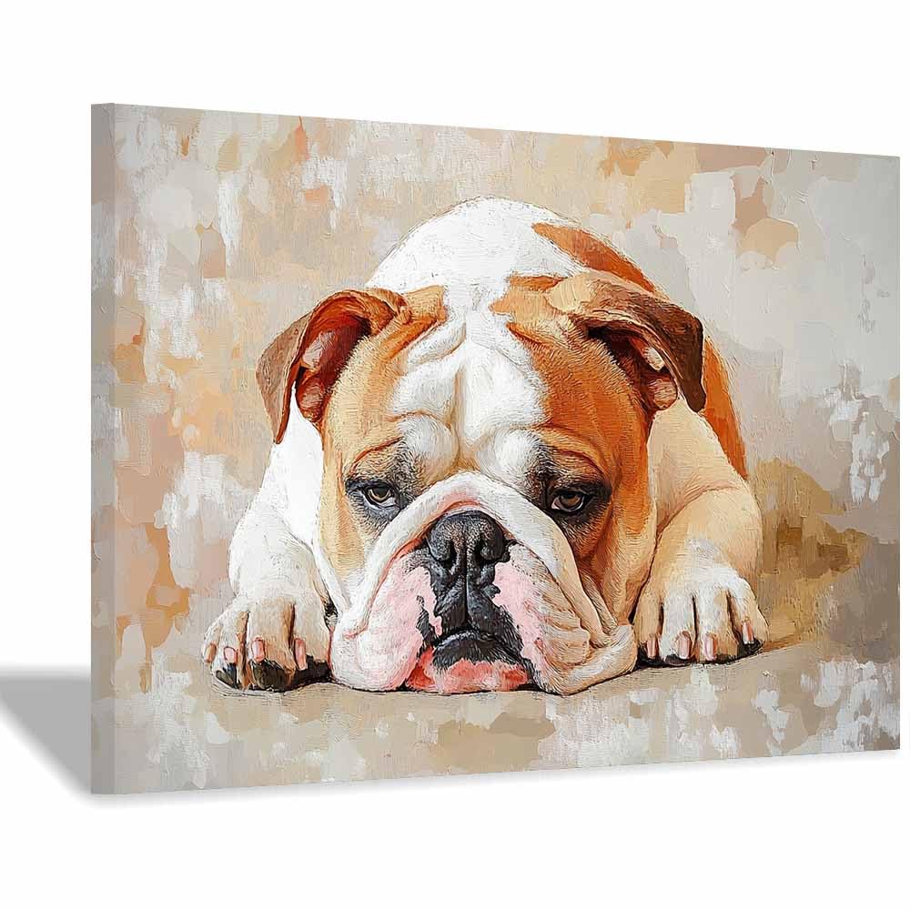 JOSUE Colourful Animal Canvas Wall Art Cute Painting Home Decor Wall Poster Print Wall Artwork Living Room Picture(Grey 91)-50x70cm Framed