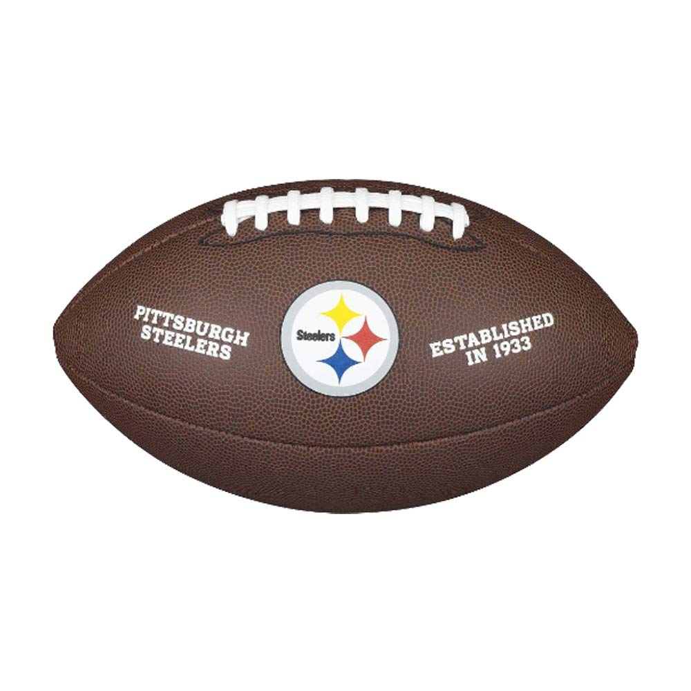 Wilson Balón de Fútbol Americano, Nfl Team Logo - Steelers, Tamaño Oficial, Logo de Los Steelers de Pittsburgh, Uso Recreativo o Coleccionismo, Pvc