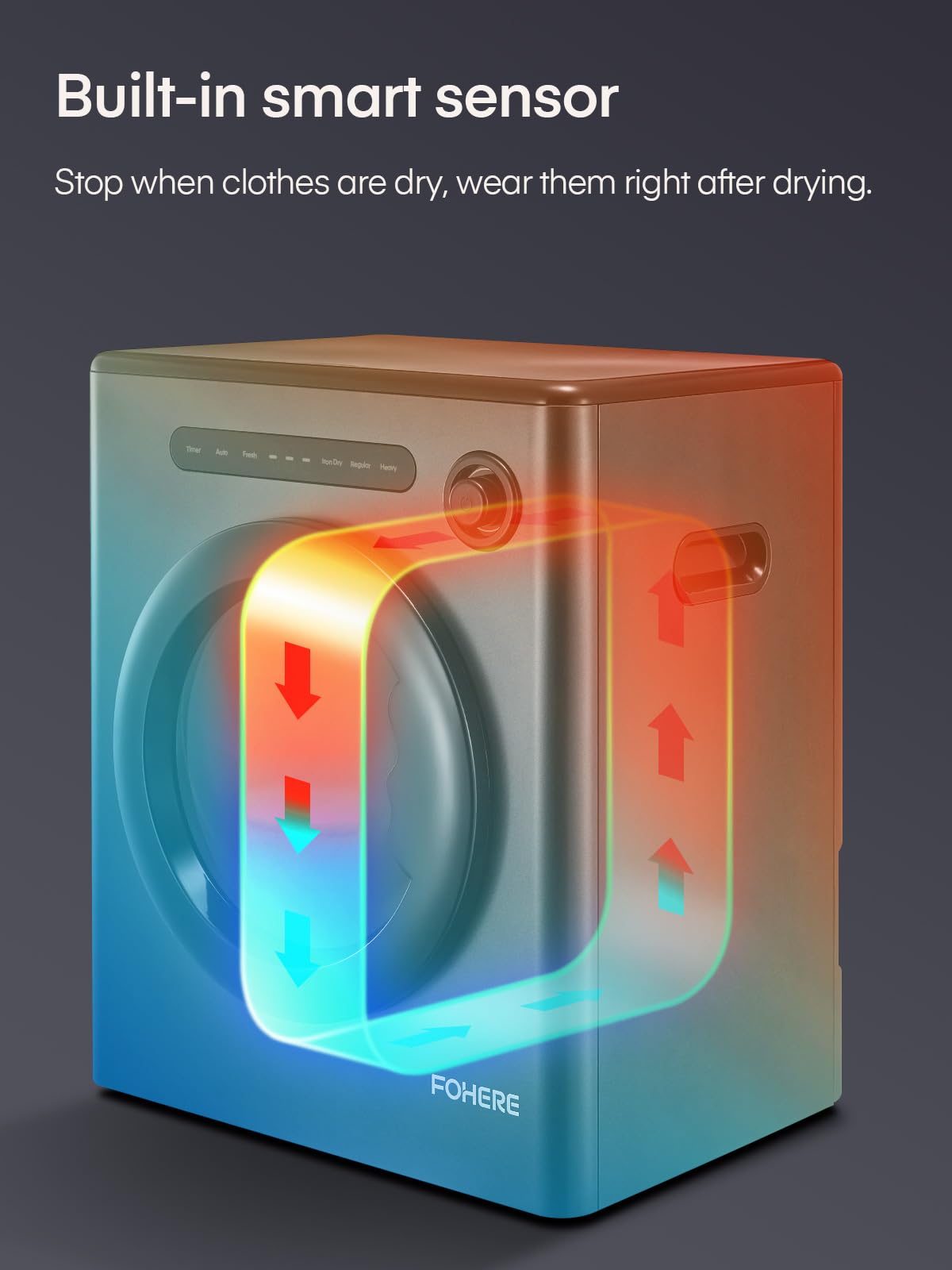 Sèche-Linge 4KG Compact à Evacuation 1200W 6 Programmes Séchage Intelligent Protection Anti-Froissage Ecran Tactile LED Noir
