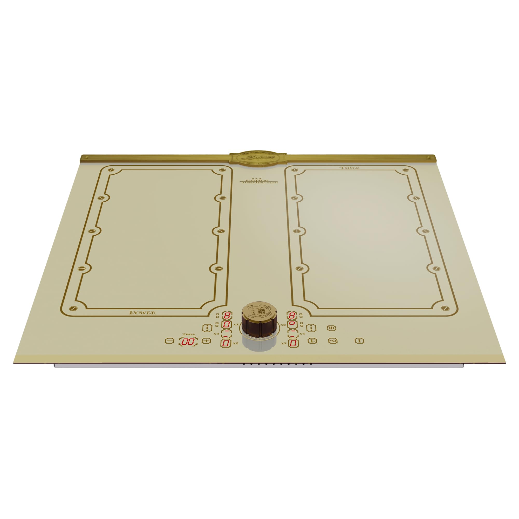Kaiser Backofen-Set Herd Set Autark Retro Pyrolyse Einbau Backofen 73L Elfebeinfarbiges Glas 60 cm mit Induktionskochfeld 60 cm FREE ZONE mit 2 FLEX Induktions-Zonen EH 6427 ElfAD+KCT 6192 FI ElfEm
