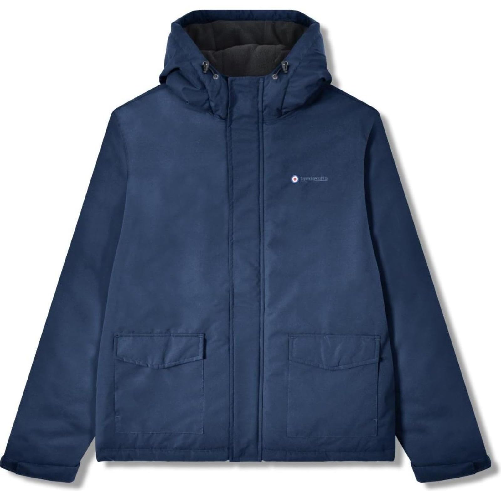 Lambretta Mens Hooded Parka Style Padded Jacket - Navy - XL