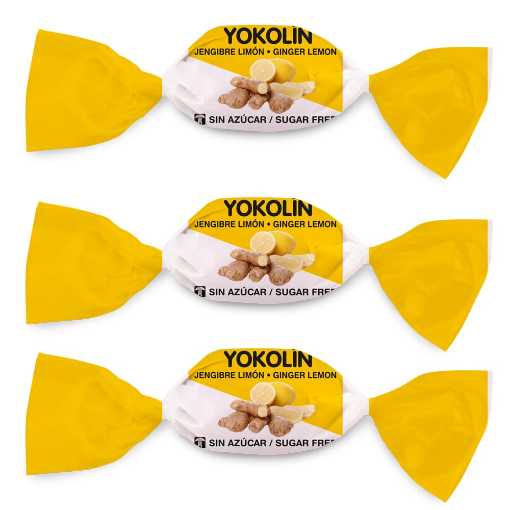 Caramelos Cerdán Yokolín Caramelo sin Azúcar Sabor Jengibre Limón con Vitamina C Bolsa 150 uds 500g Caramelo Duro Sin Gluten