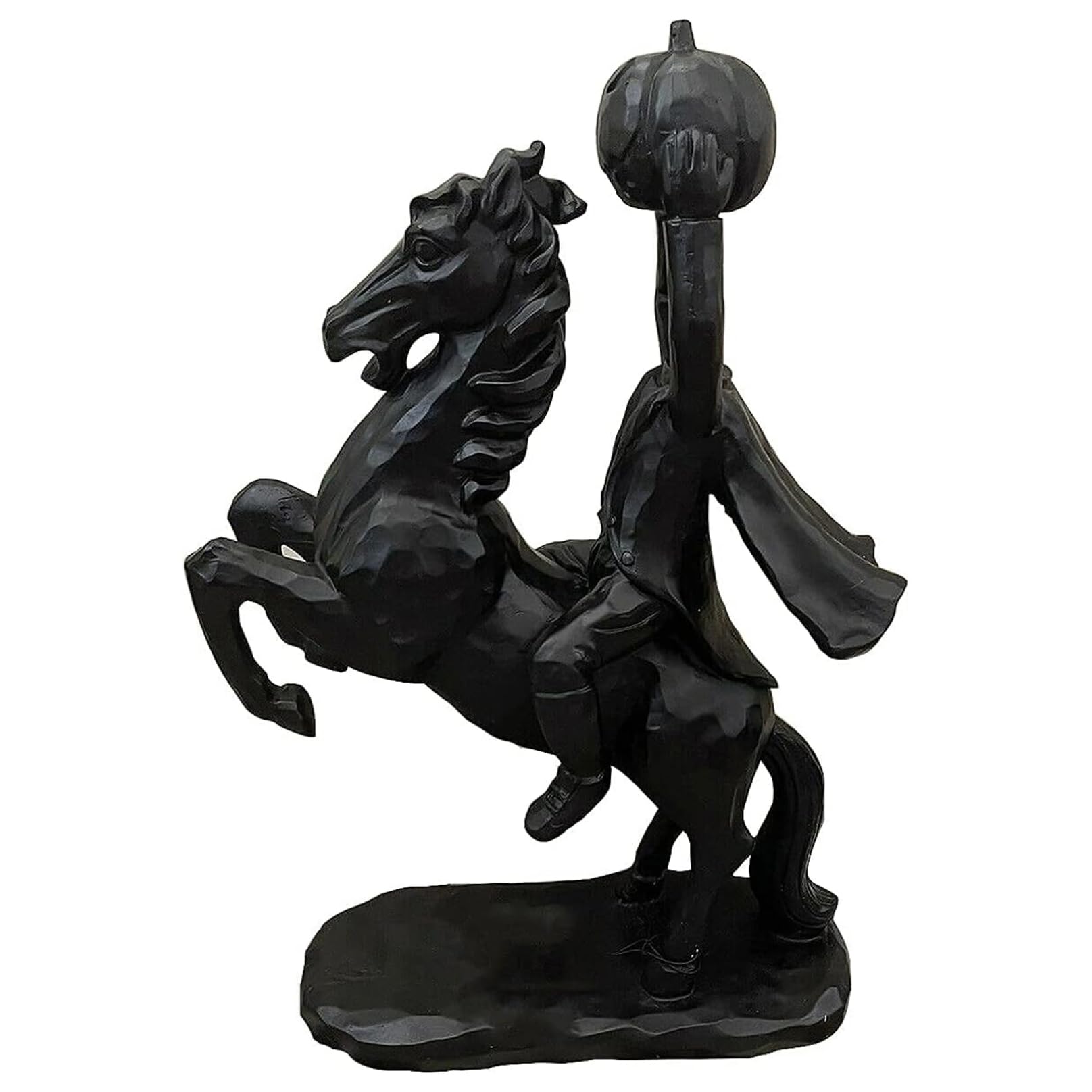 CNAFGBGG Headless Horseman Statue Halloween Horror Resin Headless Horseman Statue with Pumpkin Vintage Decor for Home Office Desktop (Style 1)..