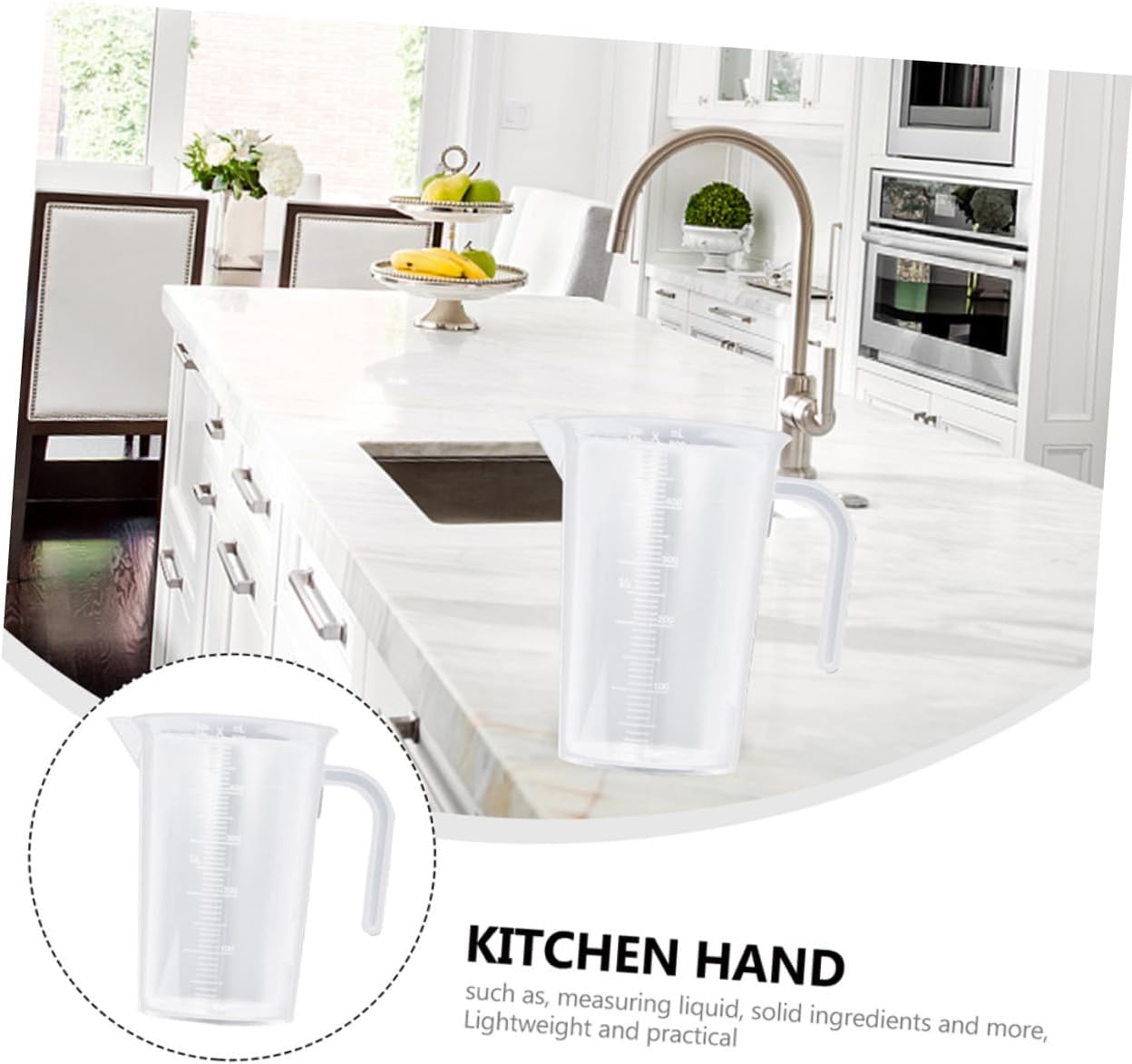 HEALLILY 5pcs Plastic Measuring Cups with Lids, 500ml Thickened Pp Kitchen Baking Measuring Jugs, High Temperature Resistant Cooking Cups for Home and Bakery Use
