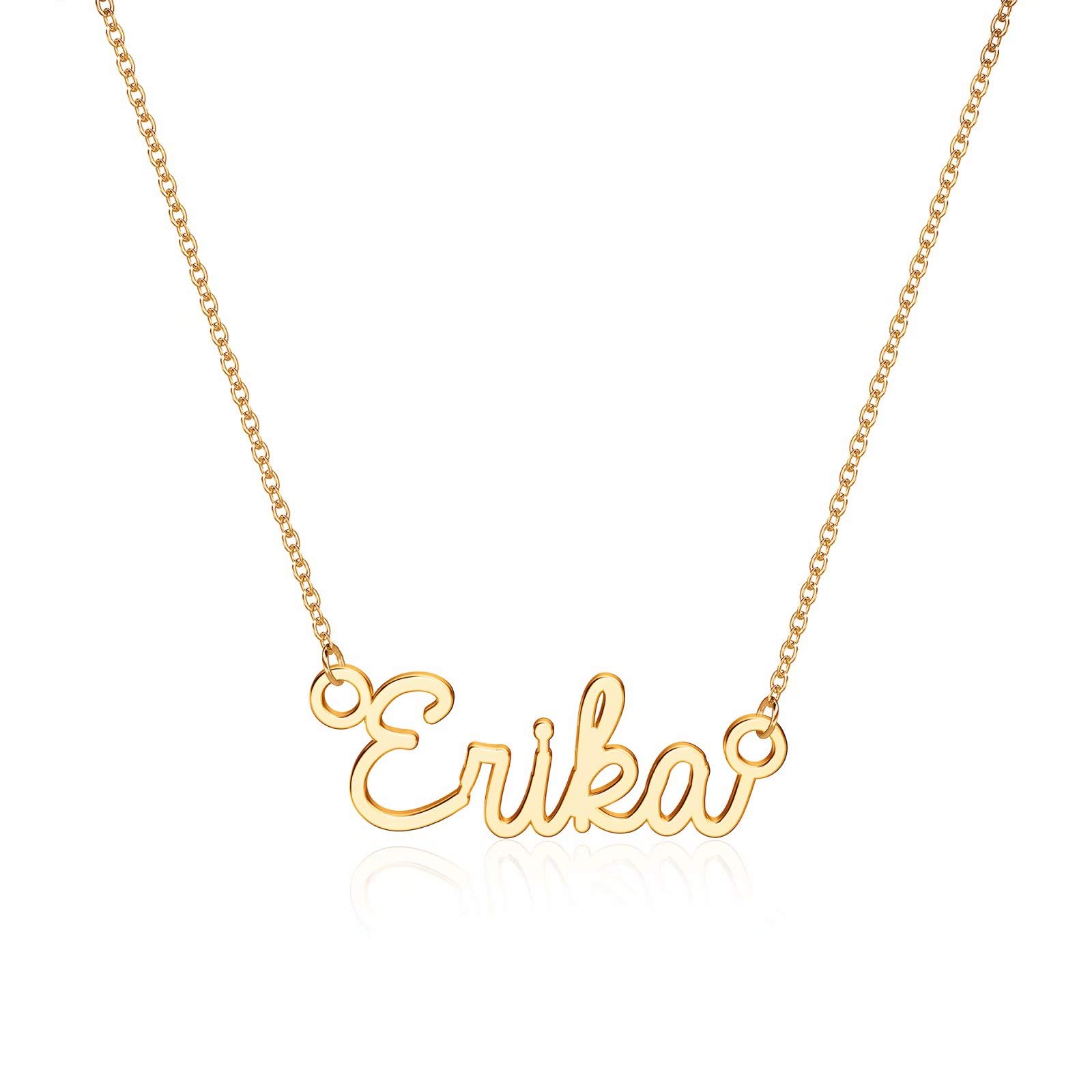 Turandoss Custom Name Necklace Personalized, 14K Gold Plated Name Pendant Necklace Dainty Name Necklace Personalized Jewelry Gifts for Women