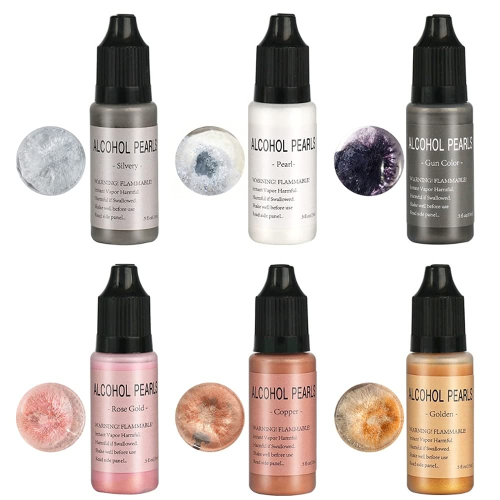 Xigaway All Metallic Resin Pigment Resin Dye Alcohol Inks Concentrated Resin Colorant 15Ml (All)