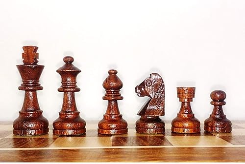 Miniatura 7 de RoyalChessMall-Juego de ajedrez magnético de madera de 10 pulgadas de palisandro dorado