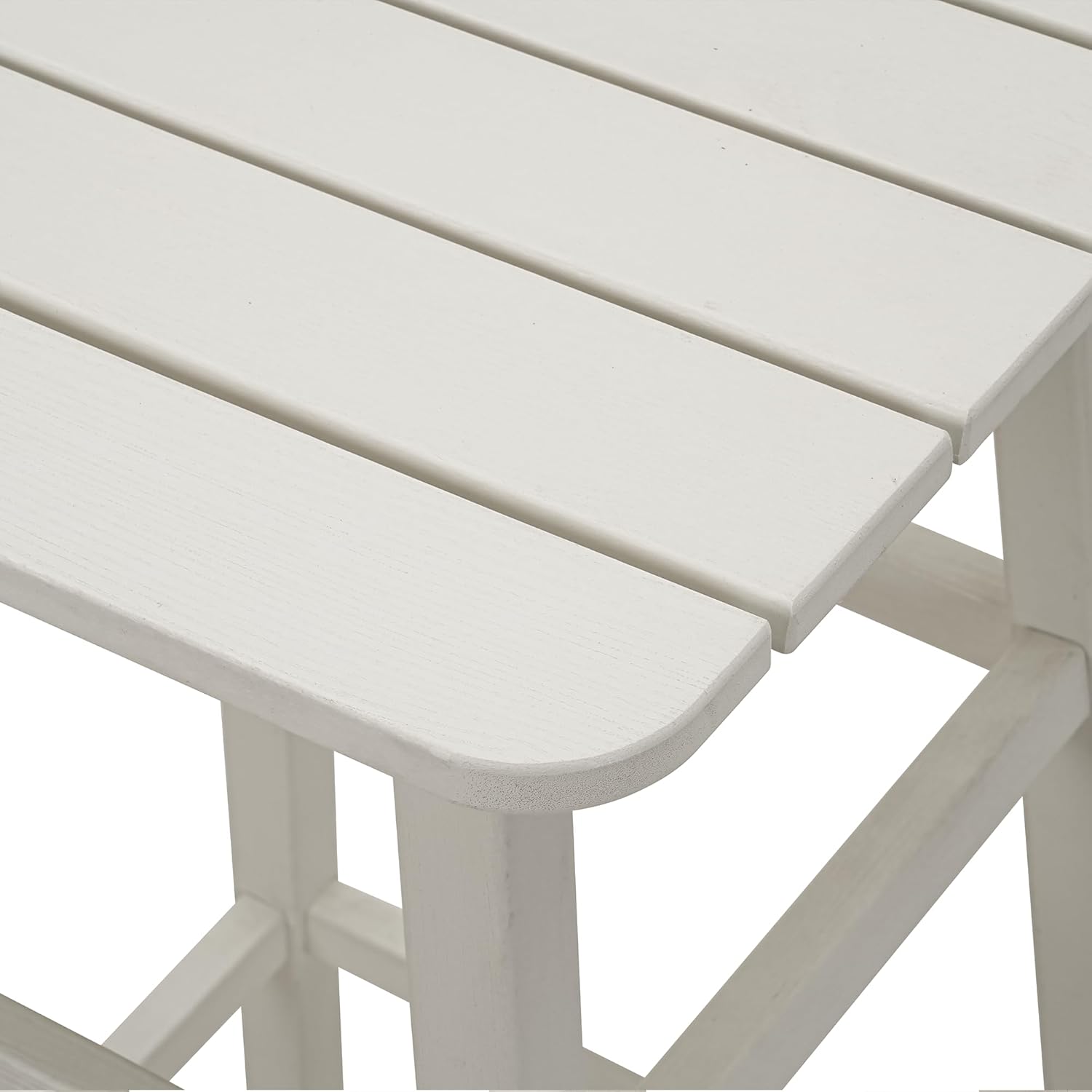 3-Piece Outdoor High Table Set, 42" Pub & Bistro Table with 2 Stools, HDPE Weather Resistant for Patio/Backyard/Garden/Poolside, White