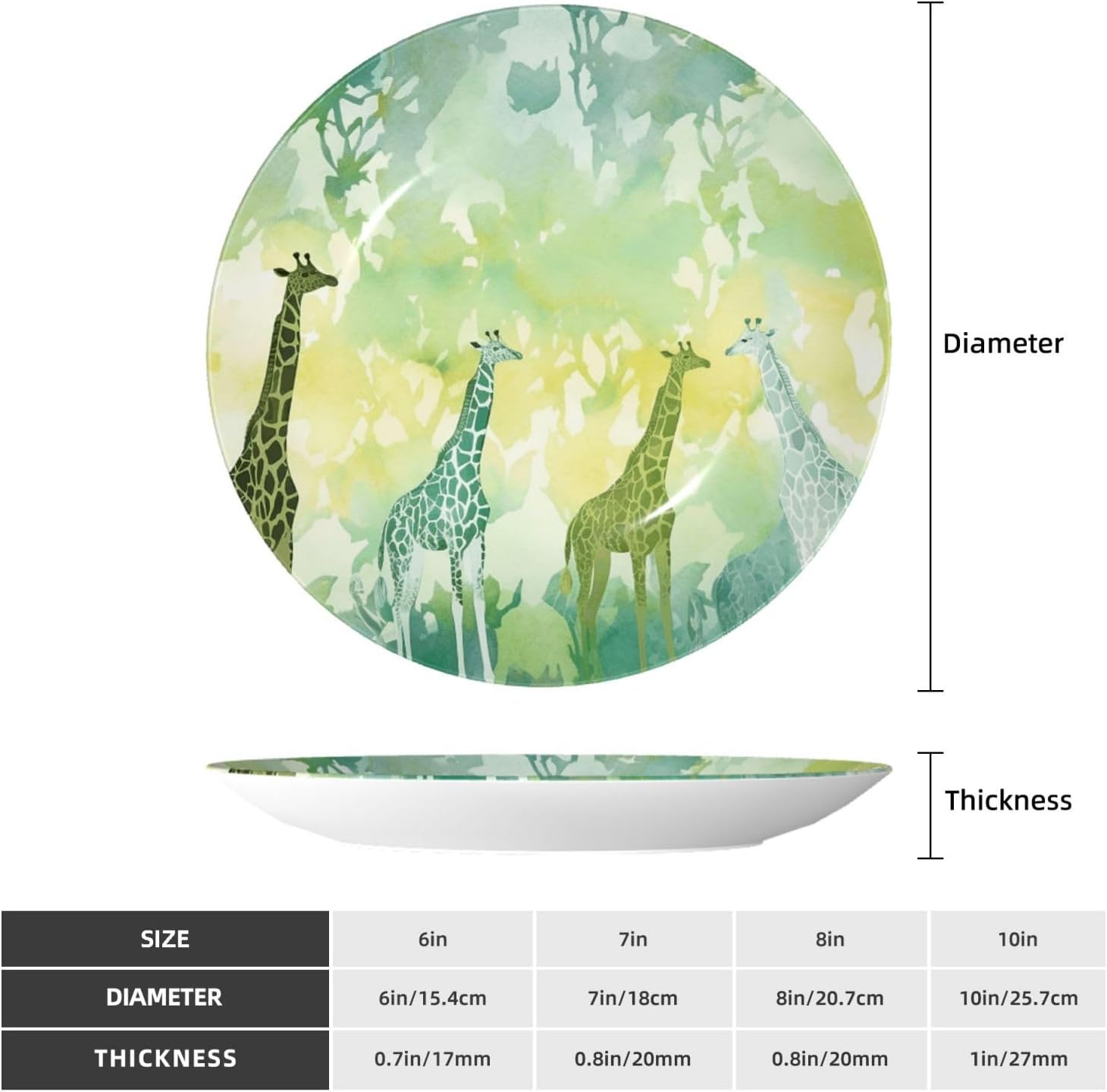 Decorative Plate Art Crafts Bone China Decorative Plate with Display Rack Souvenir Wall Decor Ceramic Ornaments Dinner Plates Ceramic Decoratives Plates for Home Office 10in