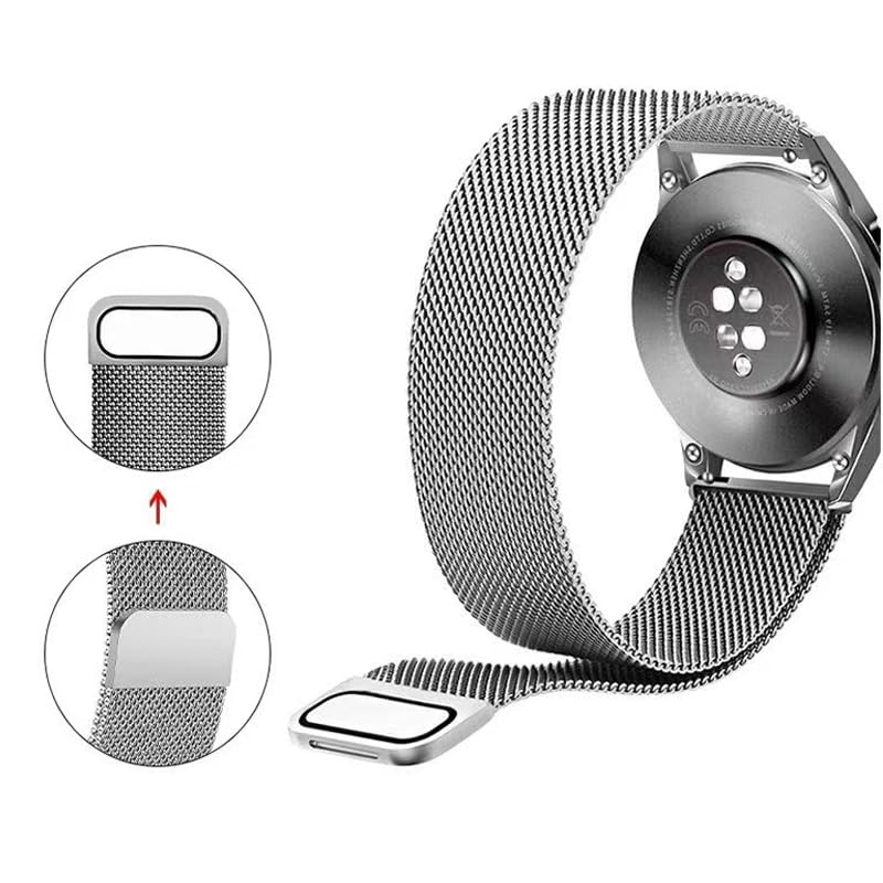 HHRFCS Correa Milanese Loop de 18mm, 20mm, 22mm para Reloj GT 4, Pulsera de Metal de 41mm y 46mm, Correas de Reloj con Correa de Acero Inoxidable