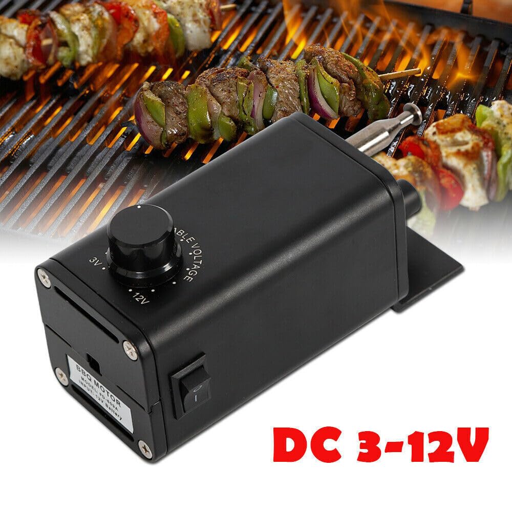 Grill Motor Rotisserie Getriebemotor für Schaschlik Spießdreher, Spießaufsatz,15W 28KG BBQ Grill Motor Grillspieß Drehspieß Rotisserie Getriebemotor DC 3-12V