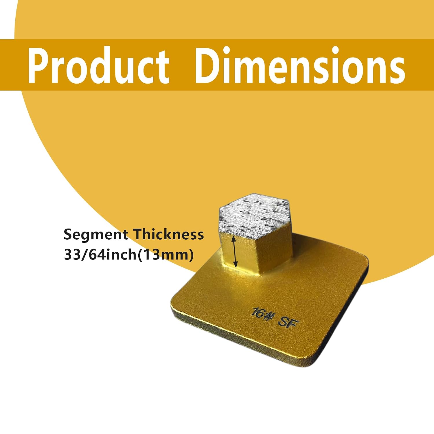 Single Segment Grinder Using Redi-Lock Type Concrete Floor Grinding Segments 9pcs per Box Hexagonal Segment (Soft Bond, 16)