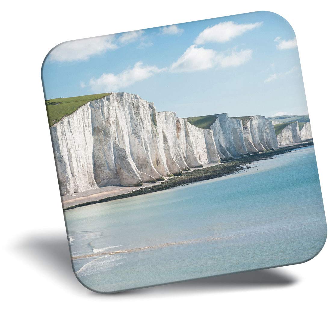 Destination Vinyl Ltd Fridge Magnet - Seven Sisters Chalk Cliffs England 16126