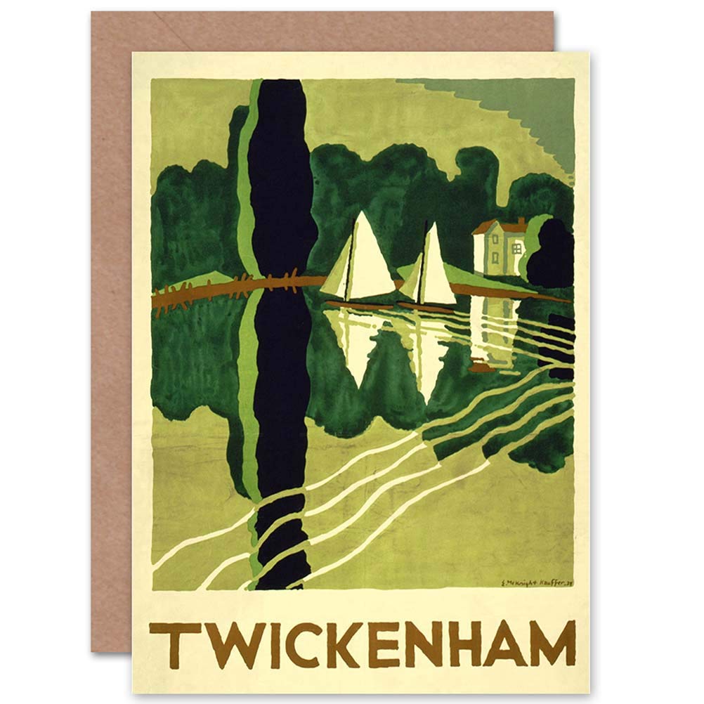 Wee Blue Coo TRAVEL TOURISM TWICKENHAM LONDON THAMES BOAT RIVER BLANK GREETINGS CARD