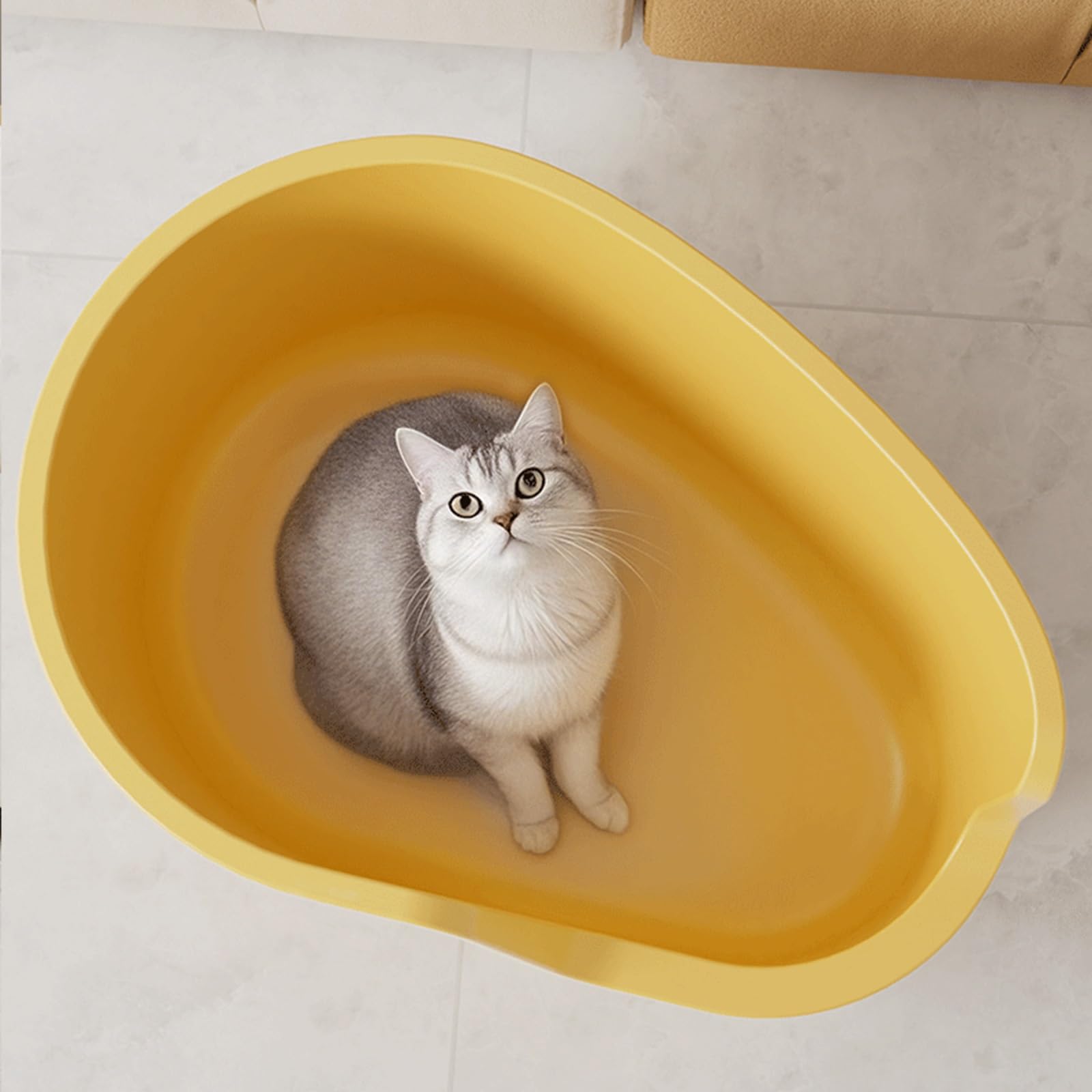 Lettiera portatile per gatti, bordo alto, design anti schizzi, per famiglie grandi e multiple, nessuna perdita di sabbia, facile da pulire