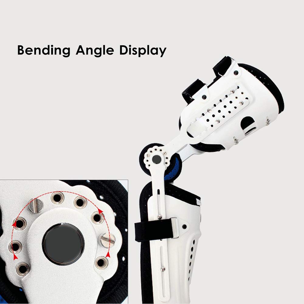 Soporte De Rodilla con Bisagra, Ortesis De Rodilla, Estabilizador De Articulación, Rodillera con Bisagra, Férula De Protección Fija para Fracturas, Protector De Pierna, S（Left）
