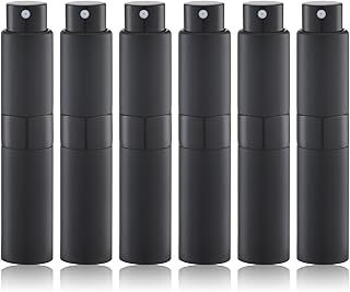 Travel Perfume Bottle Refillable - Cologne Spray Atomizer Mini - Small Travel Size Empty Sprayer for Refill Sample Container - Portable Fragrance Decant Dispenser for Women Men 5ml 6PCS Black