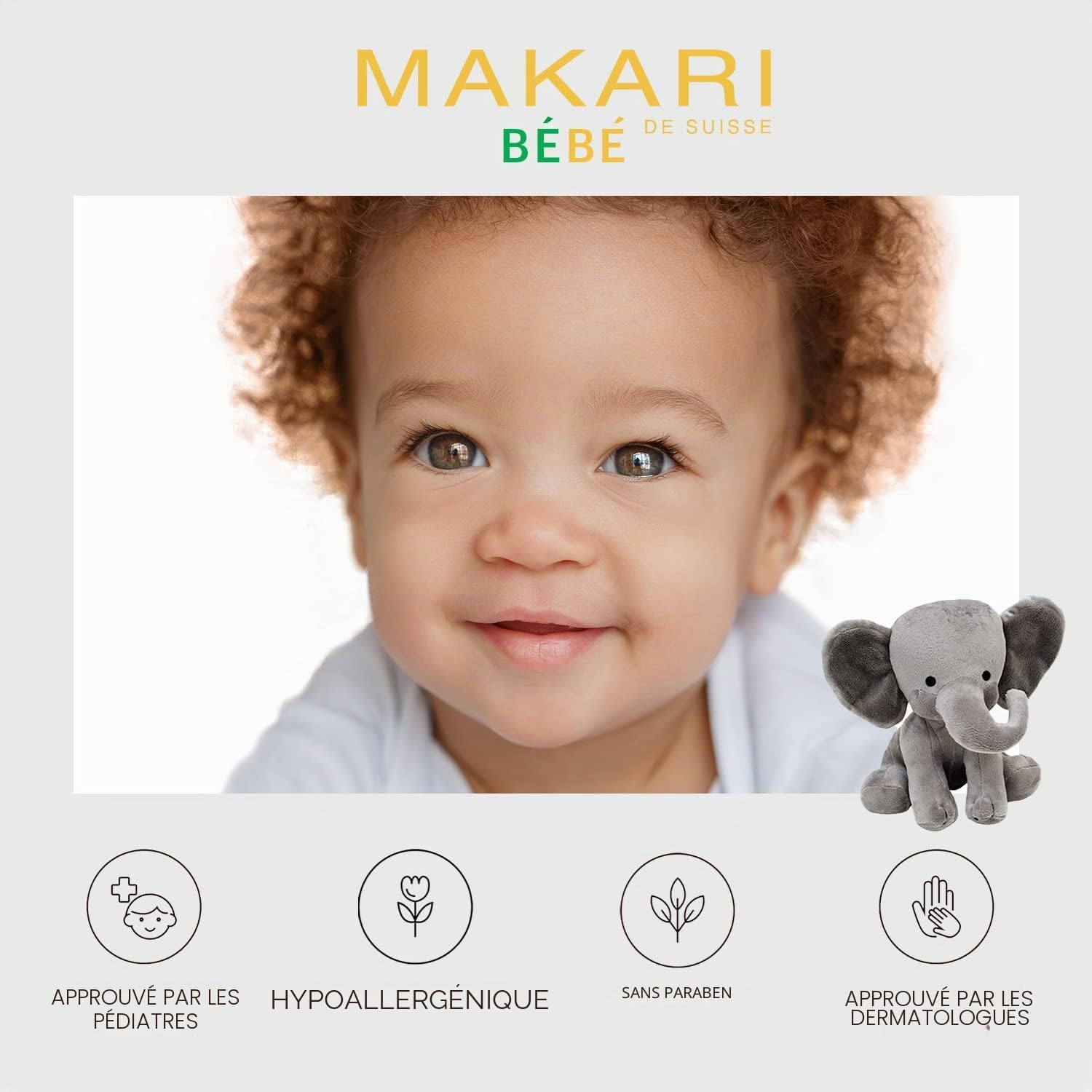 Makari Bébé Lait Nettoyant 1000 ml | lait de toilette bebe corps infantile | Texture adoucissante peau sèche | Confort épiderme délicat | Dès 3 mois | Peau sensible