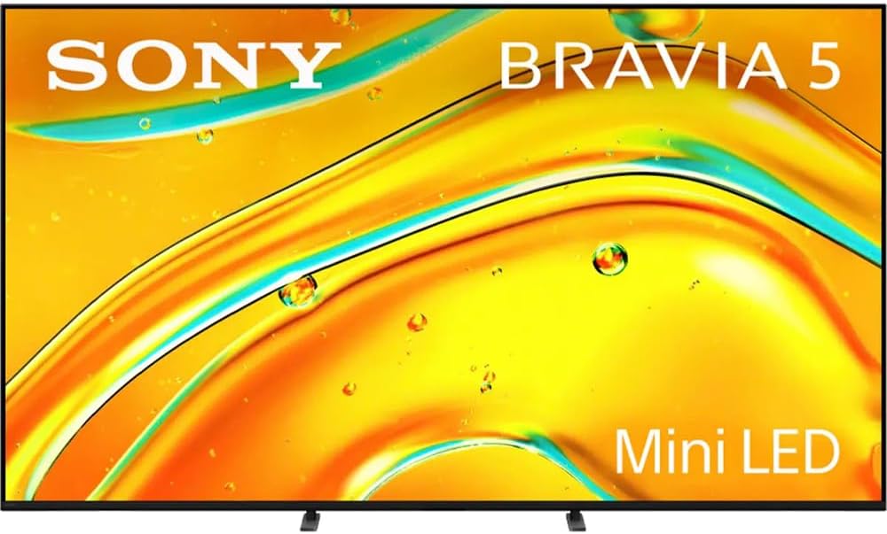 Sony K55XR50 BRAVIA 5 55" Mini LED 4K HDR TV (2025) Bundle with CPS Exclusive 26 Month Protection, Wall Mount, 2X HDMI Cables, Surge Adapter & Deco Gear Complete Home Theater Beginner's Guidebook