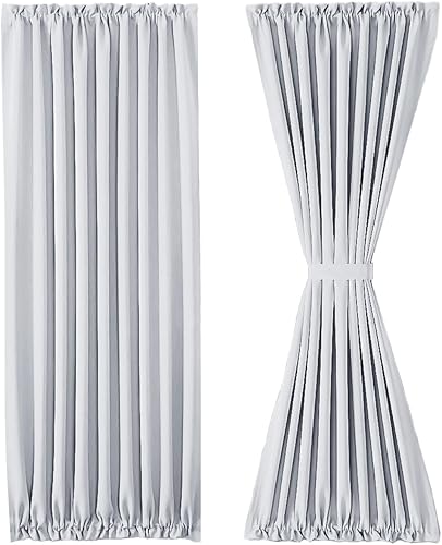 Miniatura 212 de DWCN Cortinas para puerta francesa: cortina térmica con bolsillo para barra para puertas con ventana de cristal, puertas de cocina y patio