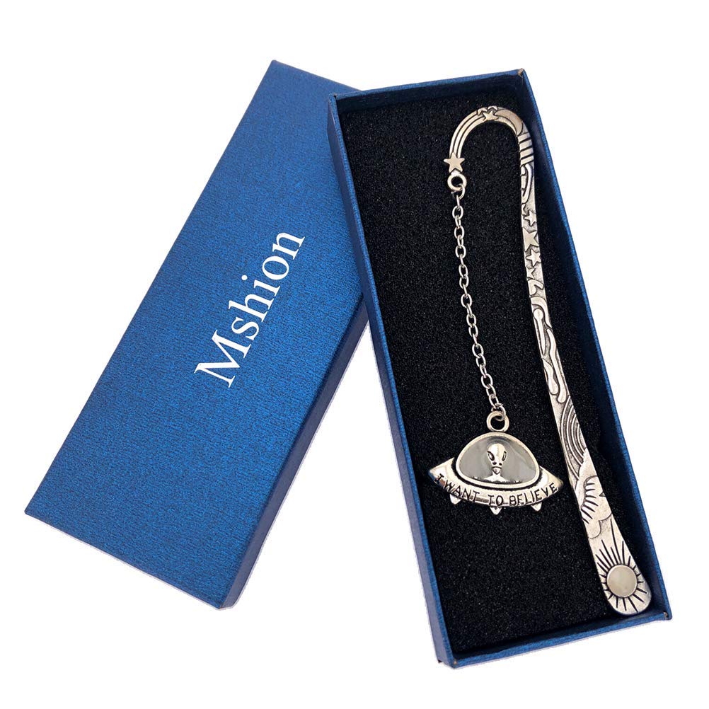 YYOOM Retro Glow in The Dark Reading Metal Alloy Bookmark Long Chain Luminous Book Mark Holiday Gifts one_size