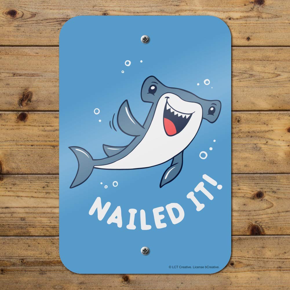 Amazon.com: GRAPHICS & MORE Nailed It Hammerhead Shark Funny Humor