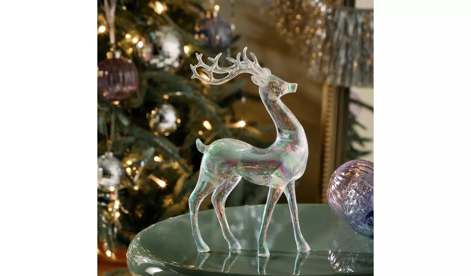 Aidni Clear Iridescent Acrylic Reindeer Christmas Decoration