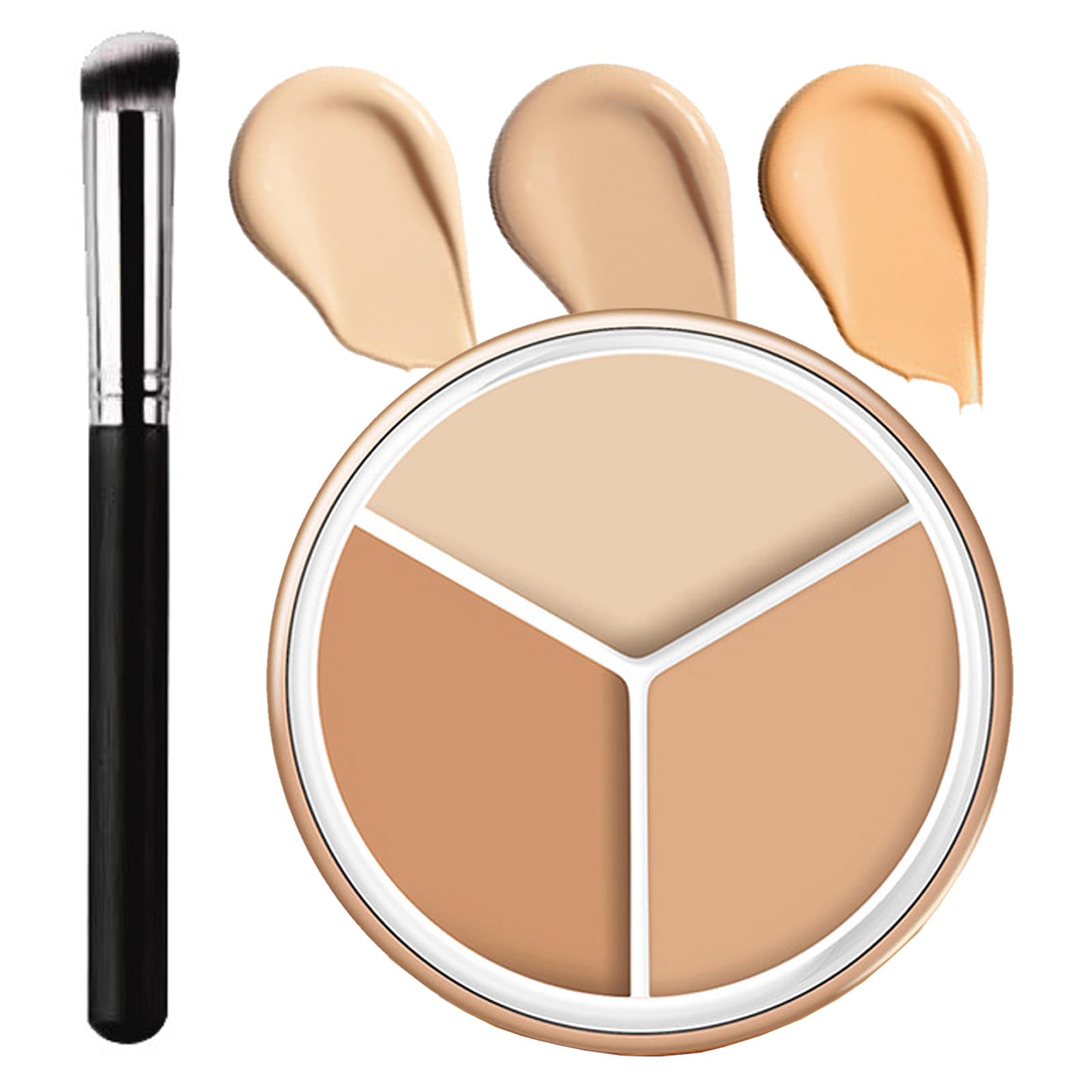 Cream concealer full coverage Palette,3 Colour Concealer Makeup contour Palette Concealer Stick/Concealer Shadow Pen/Contour Concealer Highlighter Stick Face Brightens & Shades Make Up Tool (2)