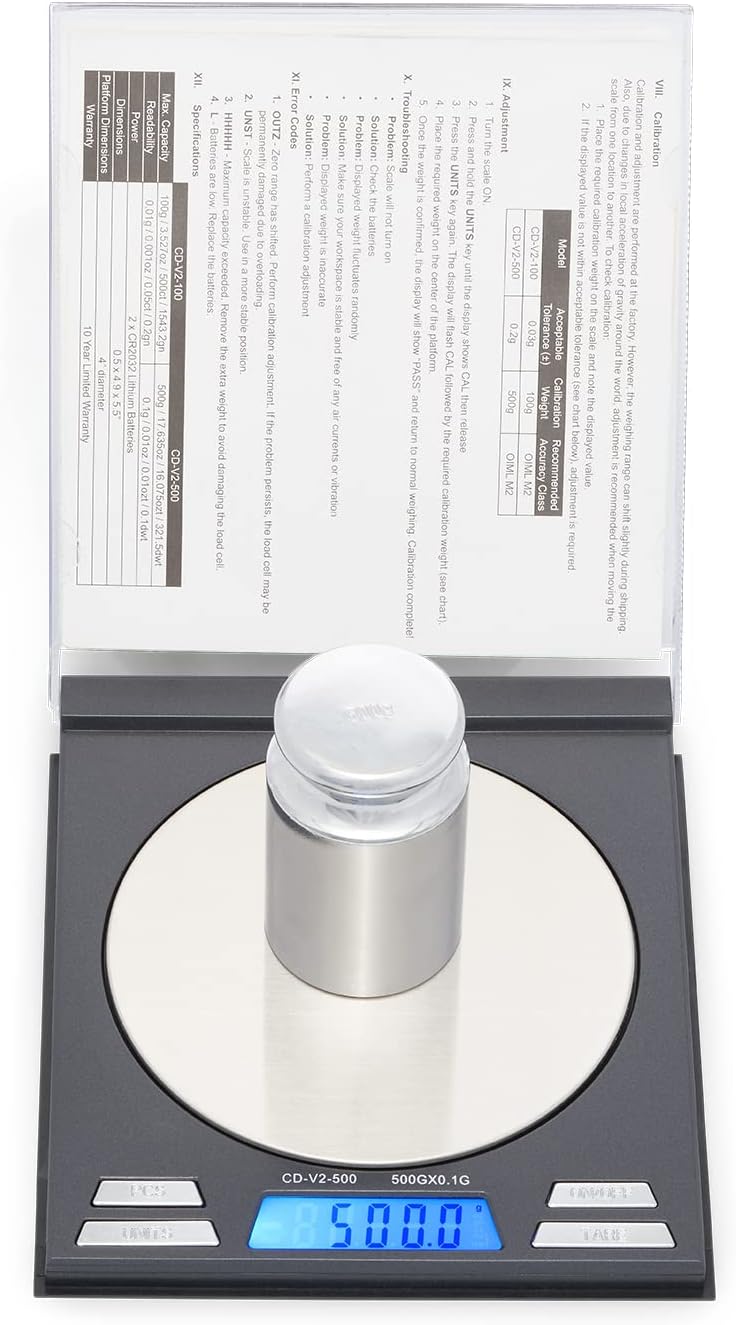 American Weigh Scales CD Series Compact Gram Digital Pocket Scale, 1000 G X 0.1 G.