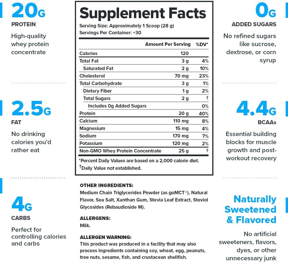LEGION Whey Protein Powder - Naturally Flavored Whey Protein Concentrate with BCAAs - Supports Muscle Growth & Recovery, Gluten Free, No Added Sugar Protein Powder - Vanilla Flavor (30 Servings) - Image 2