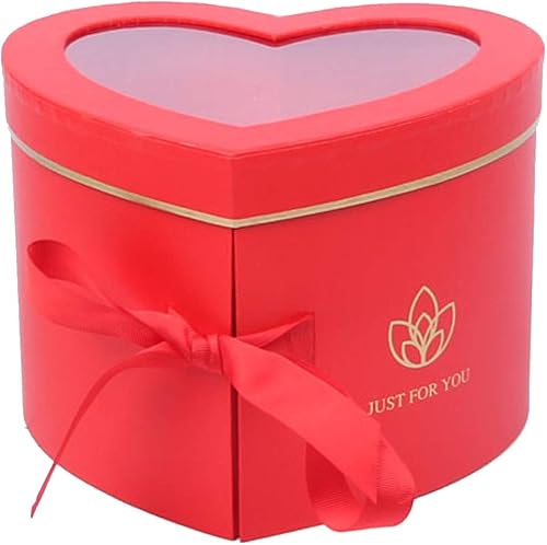 Fayear Cajas de papel en forma de corazón para embalaje cajas de cartón de flores de lujo con tapas y cintas ideales para manualidades y