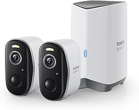 Baseus Security Überwachungskamera Aussen Akku 210Tage, 2K HD, 145 Grad, IP67 Wetterfest, Nachtsicht, Kamera Überwachung Kabellos WLAN mit Lokal Speicher, Menschen und Bewegungsmelder - N1 2-Cam Kit
