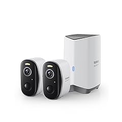 Baseus Security Cameras Wireless Outdoor, N1 2-Cam Kit with True 2K Clarity, No Monthly Fee, 16TB Expandable Local Storage, 210-Day Battery Life, Spotlight & Alarm, Works with Alexa and Google Home