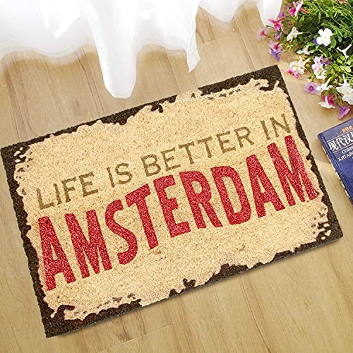 Image of Onlymat Life Quote Printed Anti-Slip Doormat (Multocolor) Rectangular Shaped Entryway Rug Natural Coir Material with PVC Backing for Outdoor Entrance Home Multipurpose Mats Floor Door Hall Drawing Room Living Room (75cm x 45cm)
