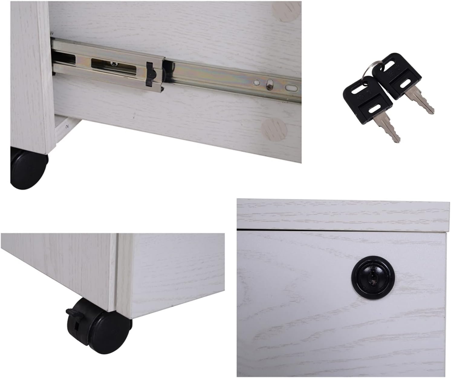 Storage Box Storage Cabinet，File Cabinet 2-Drawer Filing Cabinet Office Drawers w/Keys Compact Slim Portable File Cabinet Pre-Built Office Storage Cabinet for A4/Letter Filing Organization C