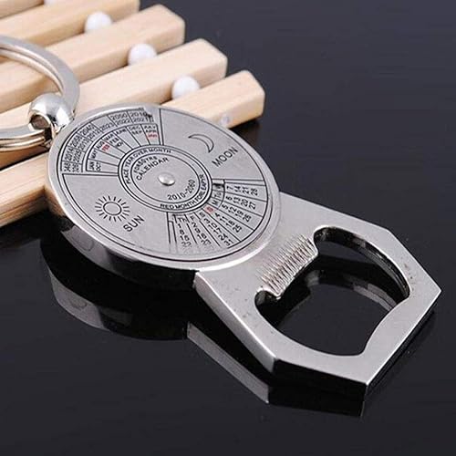 Miniatura 3 de Llavero abridor de botellas, calendario de brújula perpetua, llavero, anillo, abrebotellas de cerveza