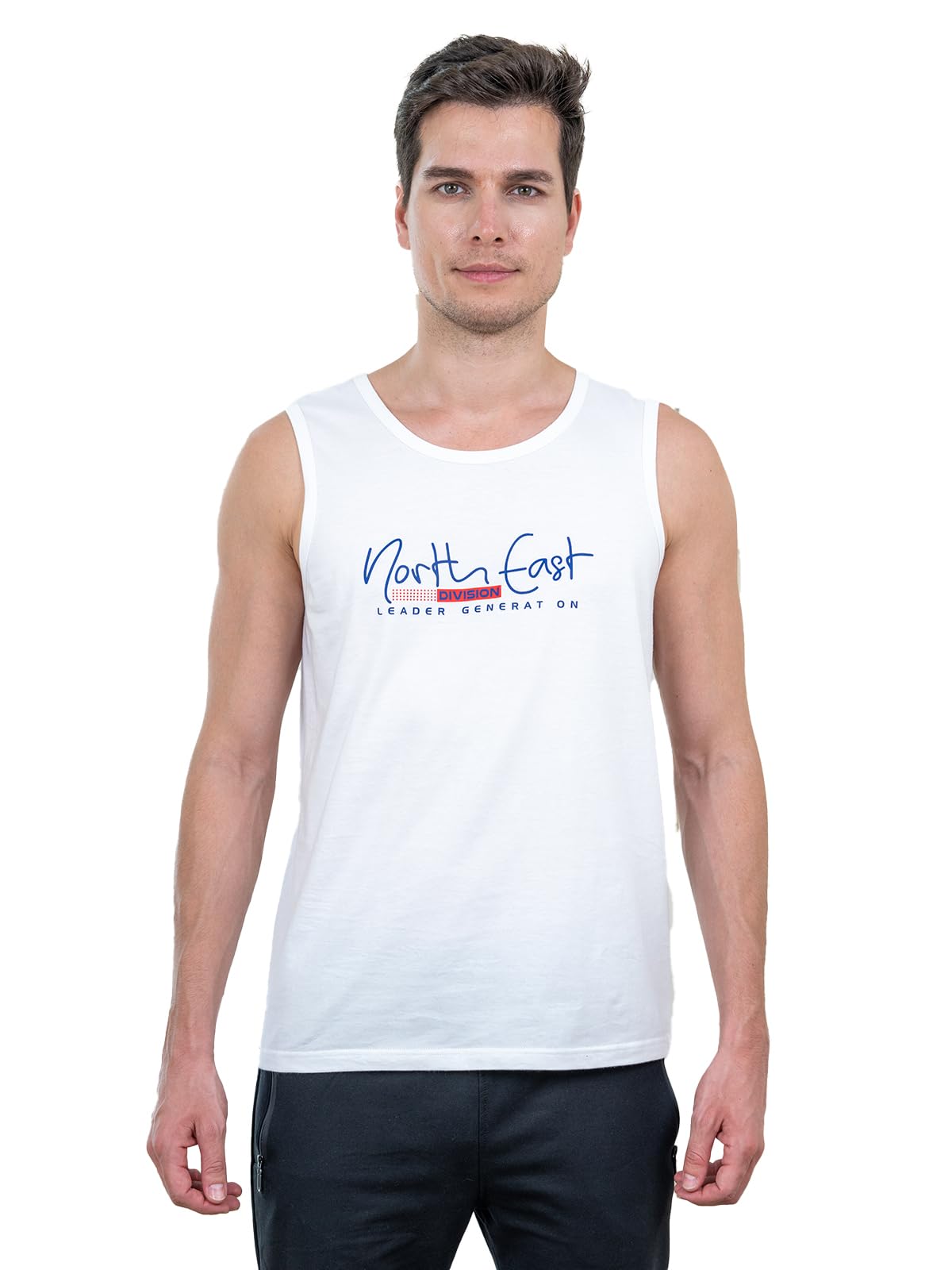Lux Cozi Printed Cotton Round Neck Gym Tank Top for Men | Tang Top for Men-image-36