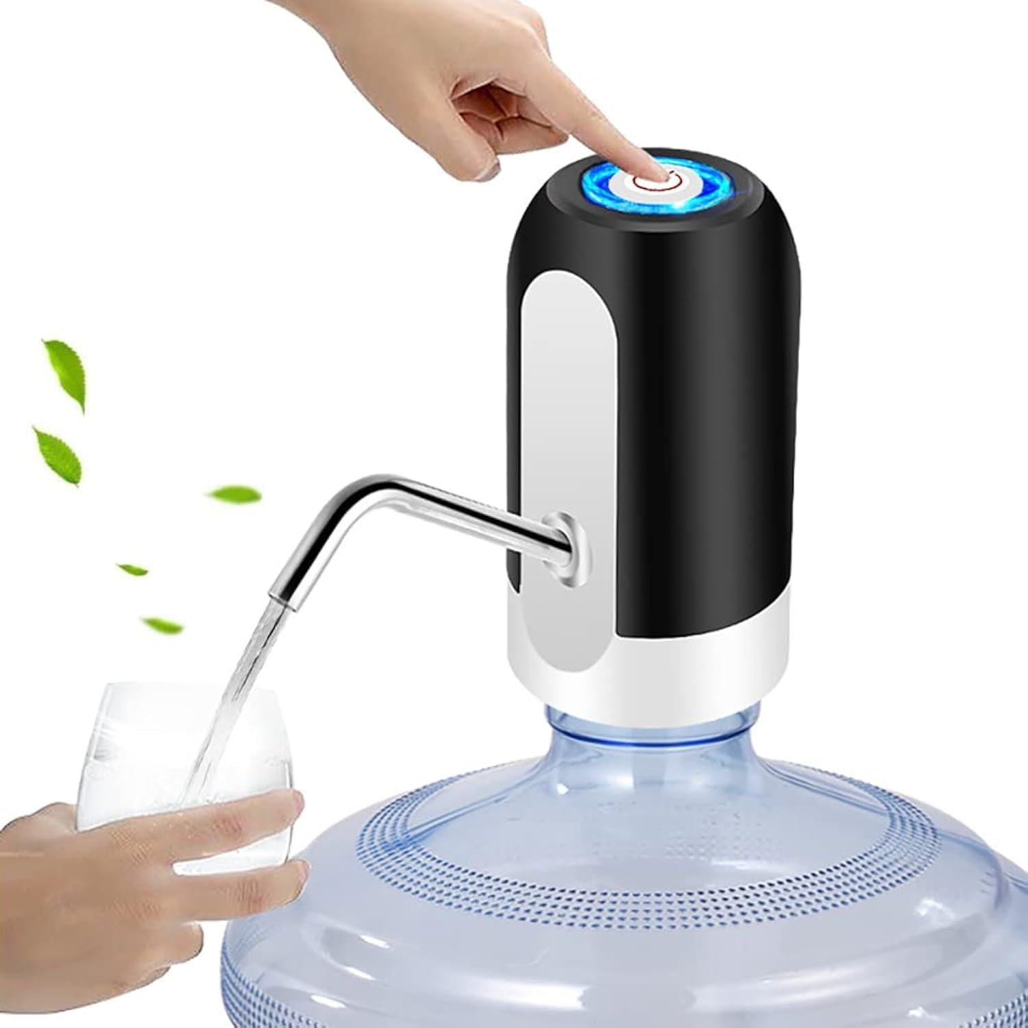GLANDOTU Stainless Steel Electric Water Bottle Pump, USB Charging Automatic Drinking Water Dispenser, Battery Life, for Universal 2-5 Gallon Bottle, for Home, Office, Travel, Camping - Black (B07RJN8D4K) Amazon Price History, Amazon Price Tracker