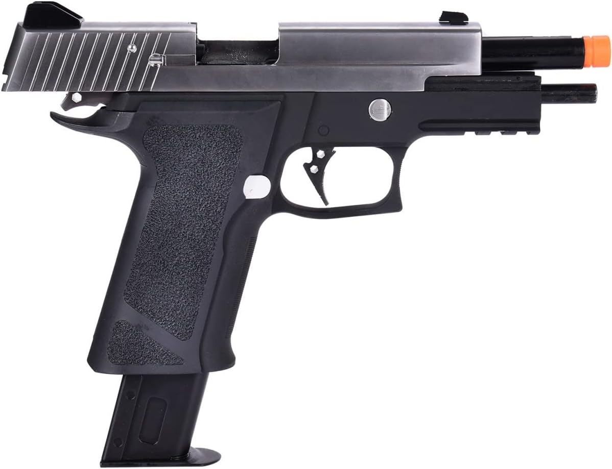P-Virus Two Tone Full Metal Gas Blowback Airsoft Pistol (Color: Black & Silver)-WE-Tech