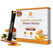 Natruveda Turmeric Ginger Honey Sticks with Black Pepper Ginger Shot with Honey Alternative Enhanced Bioavailability for Absorption Support Daily Wellness Support 12 Sticks