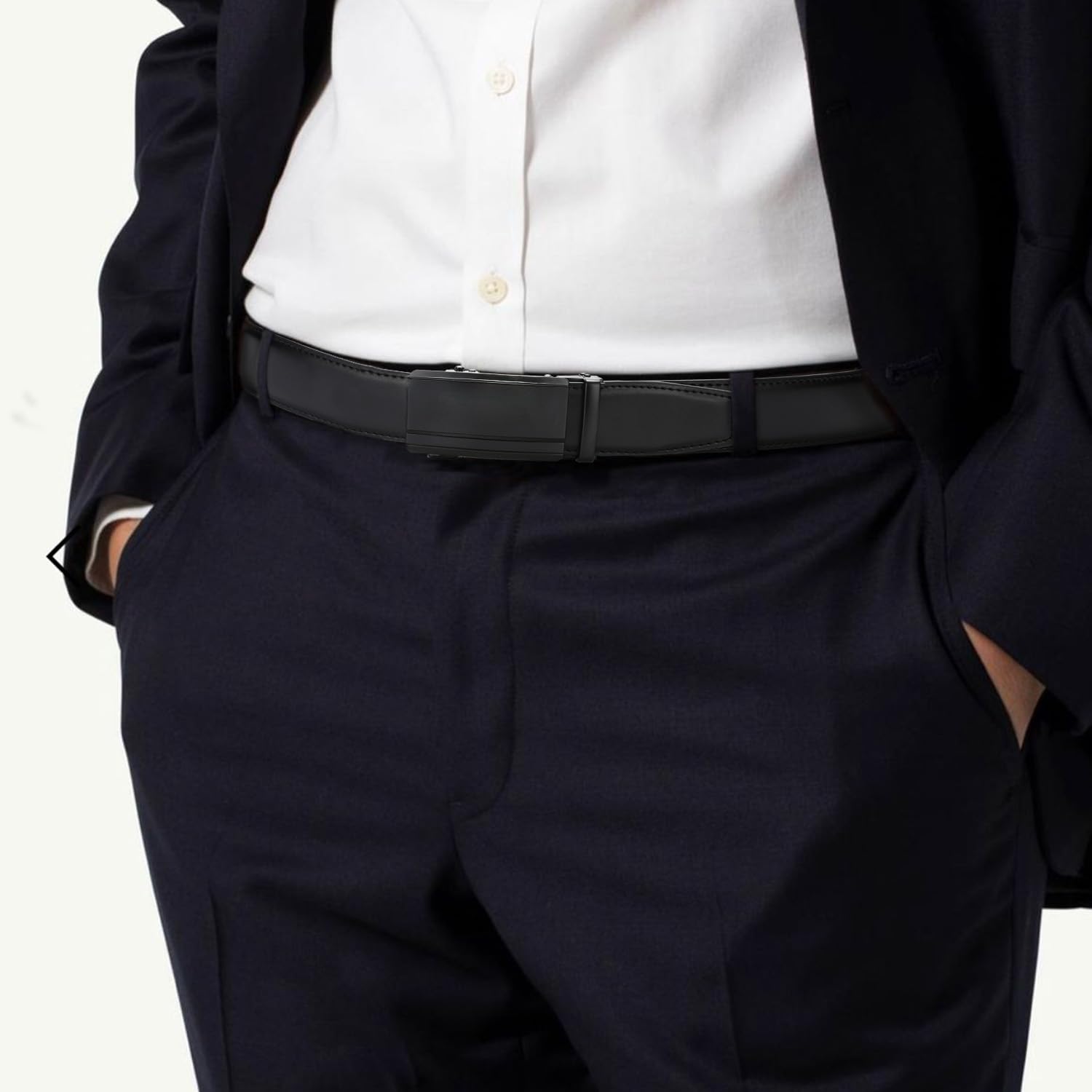 CHAOREN Cintura Uomo Pelle - Cinta Uomo senza Buchi Fibbia 35mm