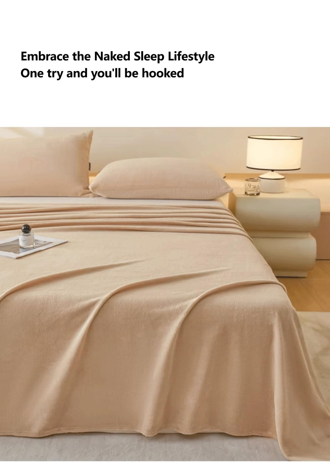 Flanell Betttuch Bettlaken ohne Gummi Einzelbett Doppelbett Cashmere Touch Warme Samt Betttuch ohne Gummi Leintuch(Orange,245x270cm)