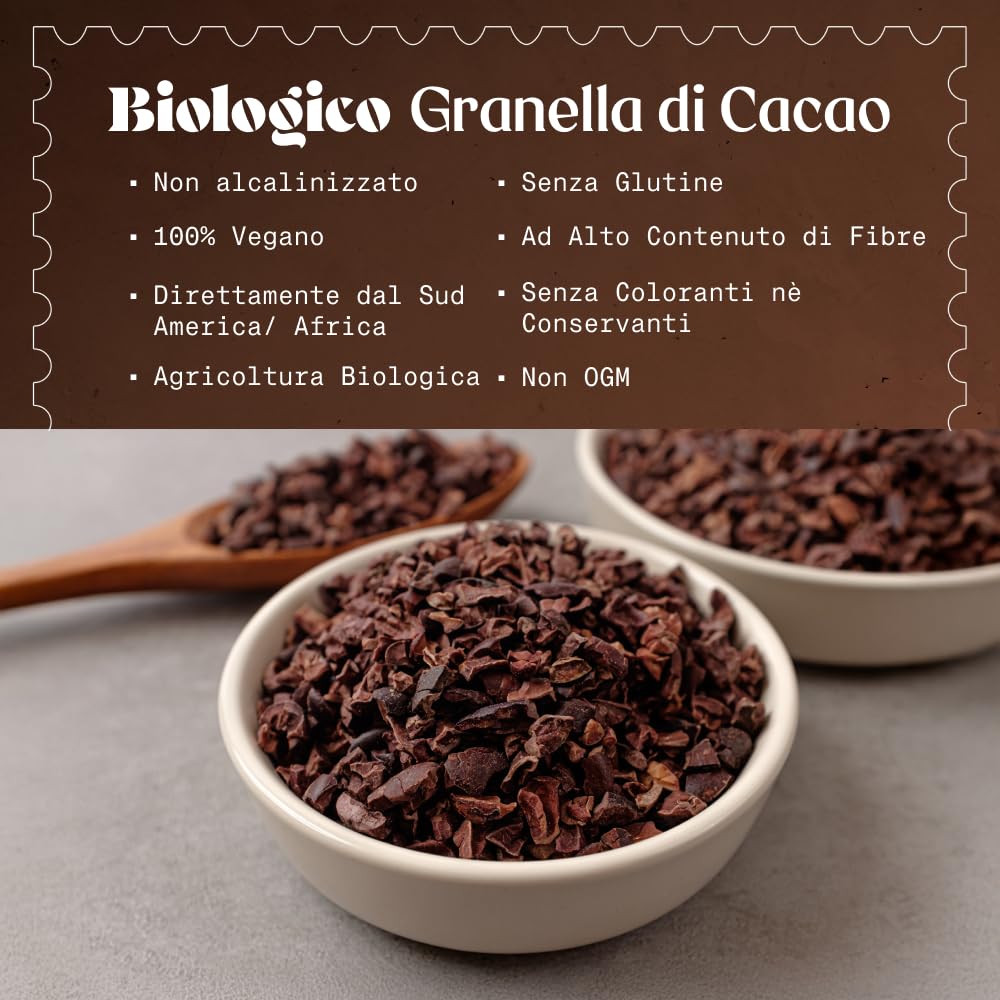 NaturaleBio Cacao Nibs Bio Crudi Alternativa alle Gocce