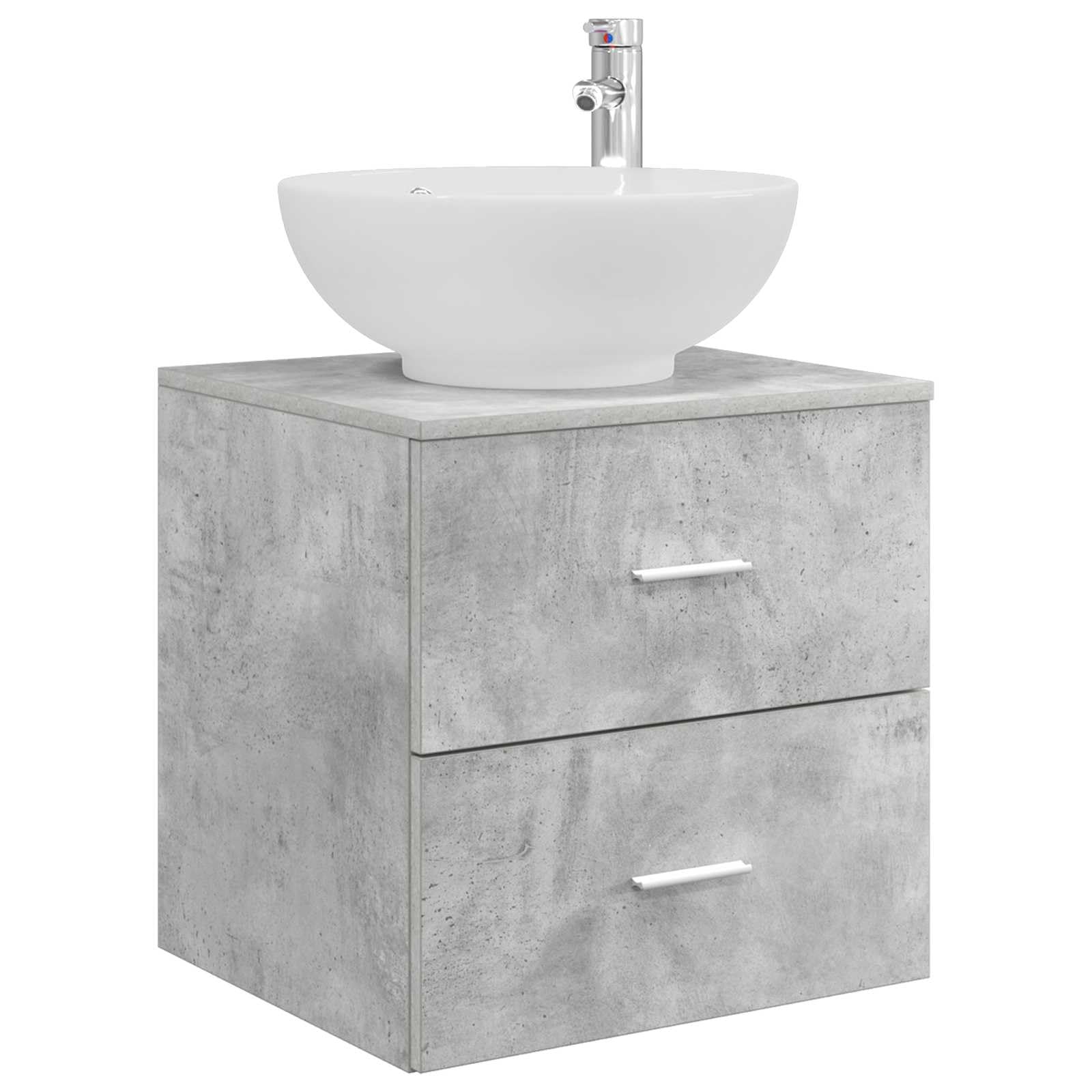 Vidaxl Wall-Mounted Sink Vanity Concrete 49.5 X 44.5 X 66.5 Cm Grey