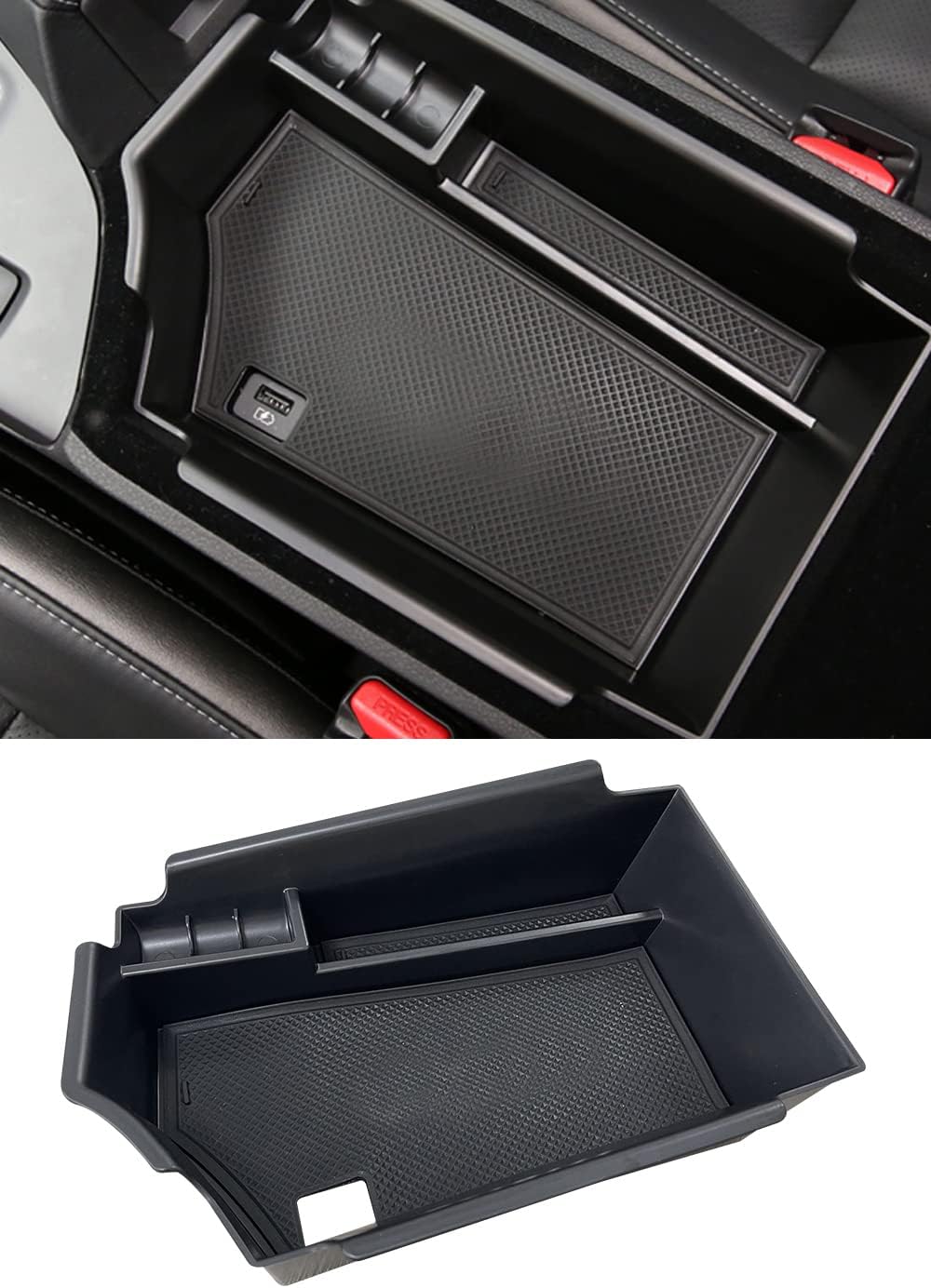Vesul Armrest Center Console Tray Organizer Secondary Storage Box Divider Compatible with Infiniti QX50 2019
