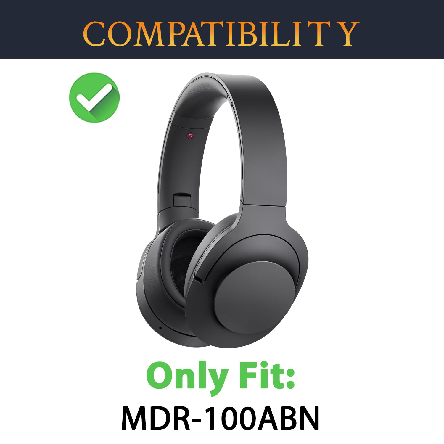 SOULWIT Headband Cover for Sony MDR-100ABN (h.Ear on Wireless), WH-H900N Headphones, Replacement Headstrap Pad Repair Part - Black - Image 2