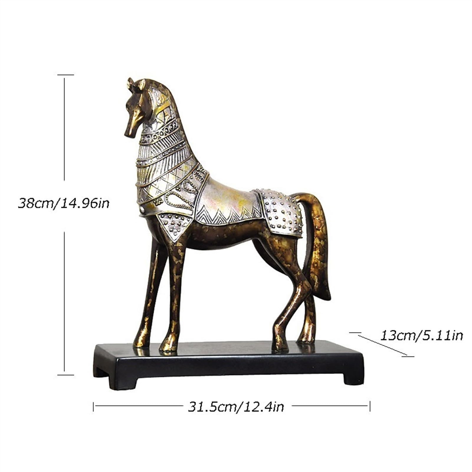 Estatua Escultura de Caballo Retro Adornos Decorativos Decoraciones Escritorio(B)
